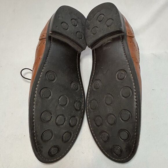 Samuel Windsor Wing Tip Shoes Brown Brogue Oxford Italian Leather BV126 - Picture 9 of 10